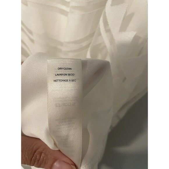 Chico's White Burnout Maxi Dress Sheer Side Slit Geometric Renee Size 8 Small - Picture 12 of 15